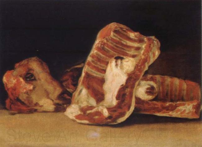 Francisco de Goya Style life with lamb head Spain oil painting art